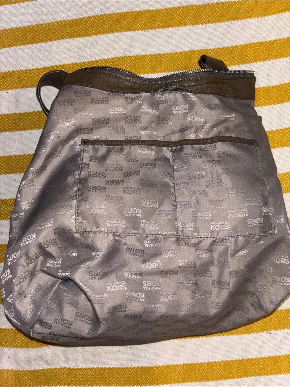 Michael Kors Taupe Leather Hobo Shoulder Bag